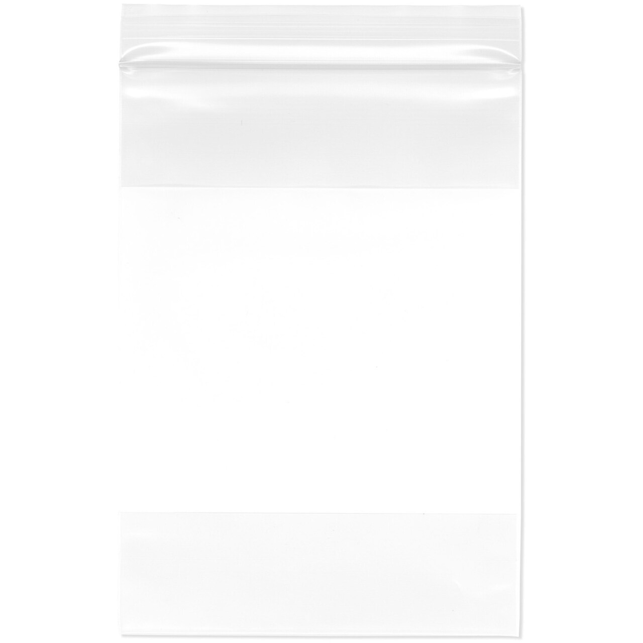 Plymor 5" x 7", 4 Mil with White-Block Heavy Duty Zipper Reclosable Plastic Bags